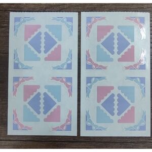 FRANCES MEYER SCRAPBOOK STICKER SHEET PHOTO CORNERS Lot Of 2 Pink Blue Bows S288